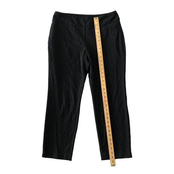 Charter Club Womens 10 Black Cambridge Slim Straight Stretch Pull On Dress Pants - Picture 2 of 6